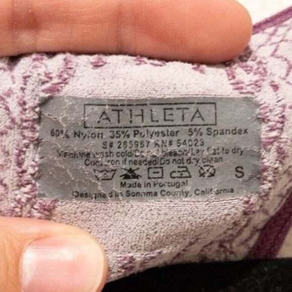 Athleta Purple Mesh Racerback Tank Top with Built-In Bra Size Small - Picture 4 of 6